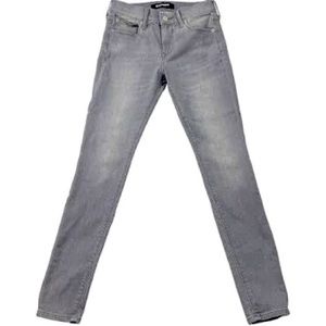 Mid Rise Gray Stretch Jean Leggings